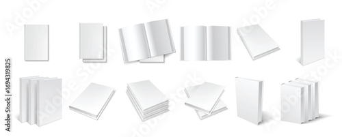 blank book templates set vector