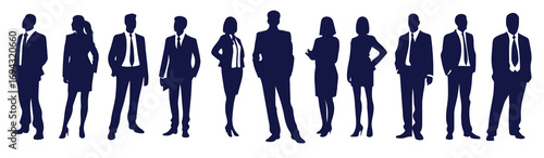business people silhouette set business man and woman vector illustration