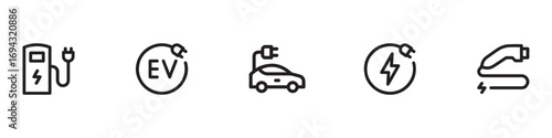 Car charging point icon. Electric plug symbol. Electricity sign. Electric car icon.	
