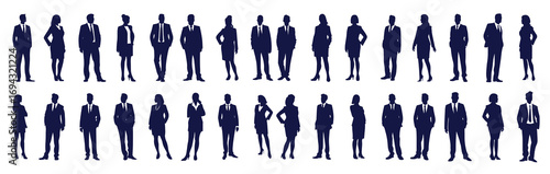 business people silhouette set business man and woman vector illustration