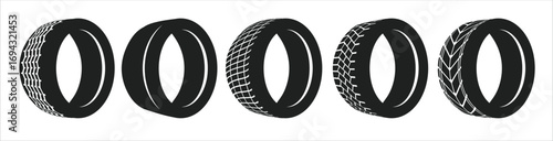 car wheels with alloy wheels and new tires vector illustration