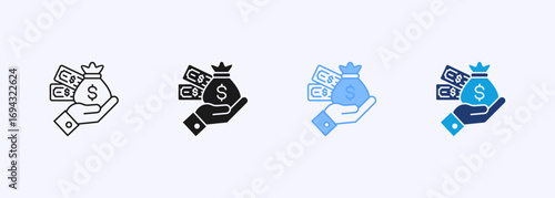 Salary Icon Collection Set Multiple Style