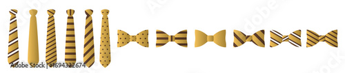 Set of cravat vector illustration