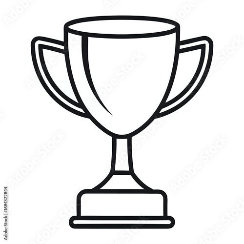 trophy cup ,illustration outline isolated on white background