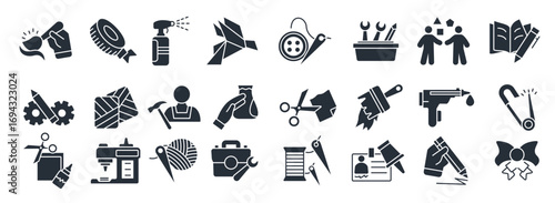 crafting icon flat set vector illustration