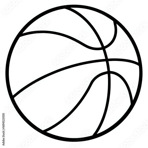 basketball ,illustration outline isolated on white background