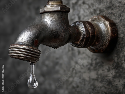 Water tap with drop.(horizontal)