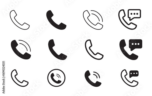 Phone Call Icons Collection for Communication and Mobile Devices
