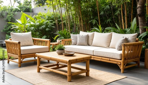 Bamboo patio furniture set