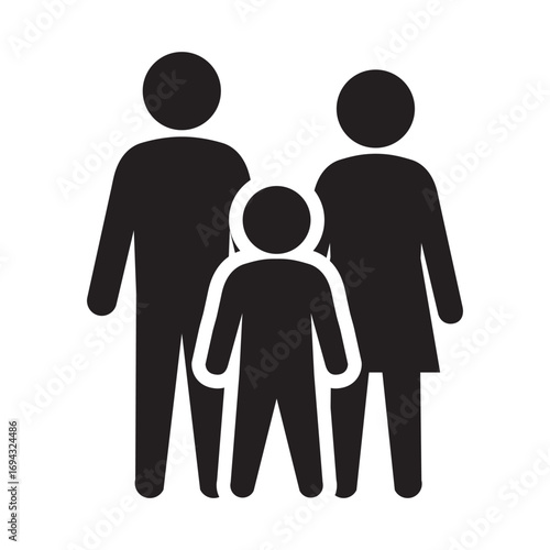 family, man, woman and child, vector illustration 
