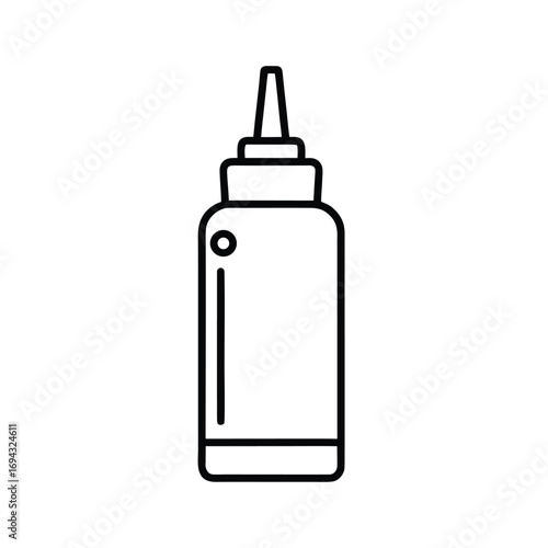 Clear medicine bottle isolated on white background with cap and dropper for health care or cosmetic packaging