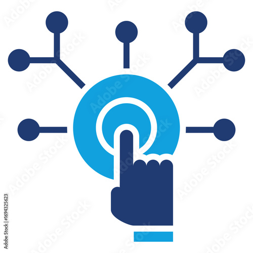 Digitalization Flat Blue Icon