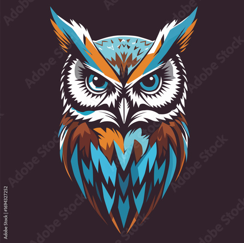 colorful owl logo design illustration