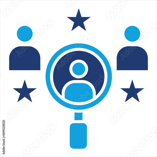 Talent Acquisition Flat Blue Icon Vector Illustration