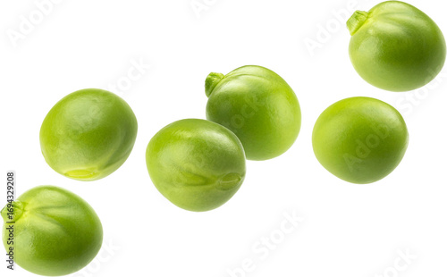 Schilderij op canvas Green peas isolated on white background with clipping path, full depth of field