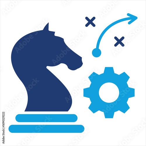 Strategy Flat Blue Icon Vector Illustration