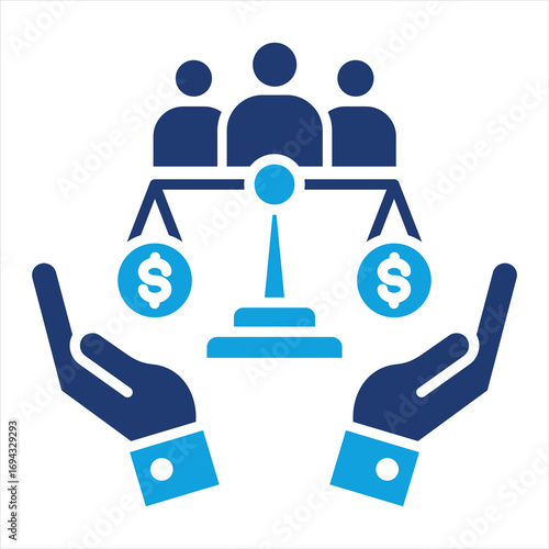 Equity Flat Blue Icon Vector Illustration