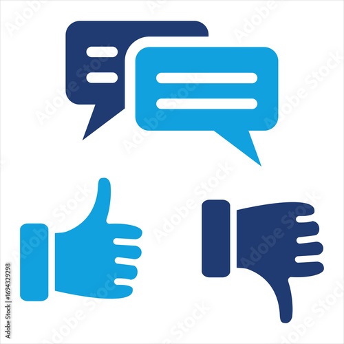Feedback Flat Blue Icon Vector Illustration