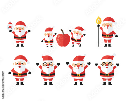 Whimsical Santa Collection: A delightful ensemble of jolly Santas, each exuding a unique charm and embodying the festive spirit of the holiday season.