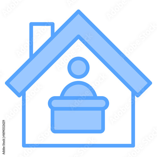 Remote Work Blue Icon