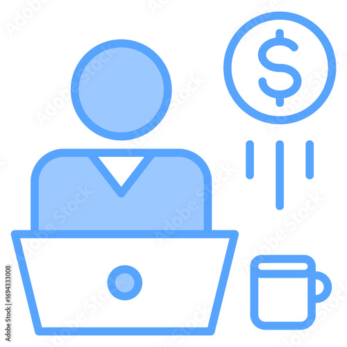 Freelancing Blue Icon