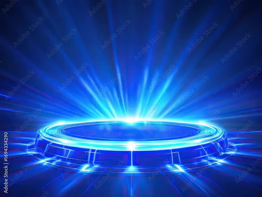 custom made wallpaper toronto digitalA glowing blue circular portal symbolizing futuristic technology, science, and virtual digital entryway 4K HD Video