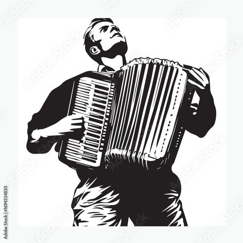 accordion player vector