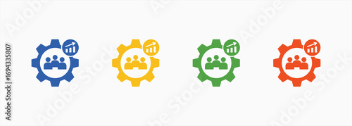 Organization Development Icon Collection Set Color Multiple Style