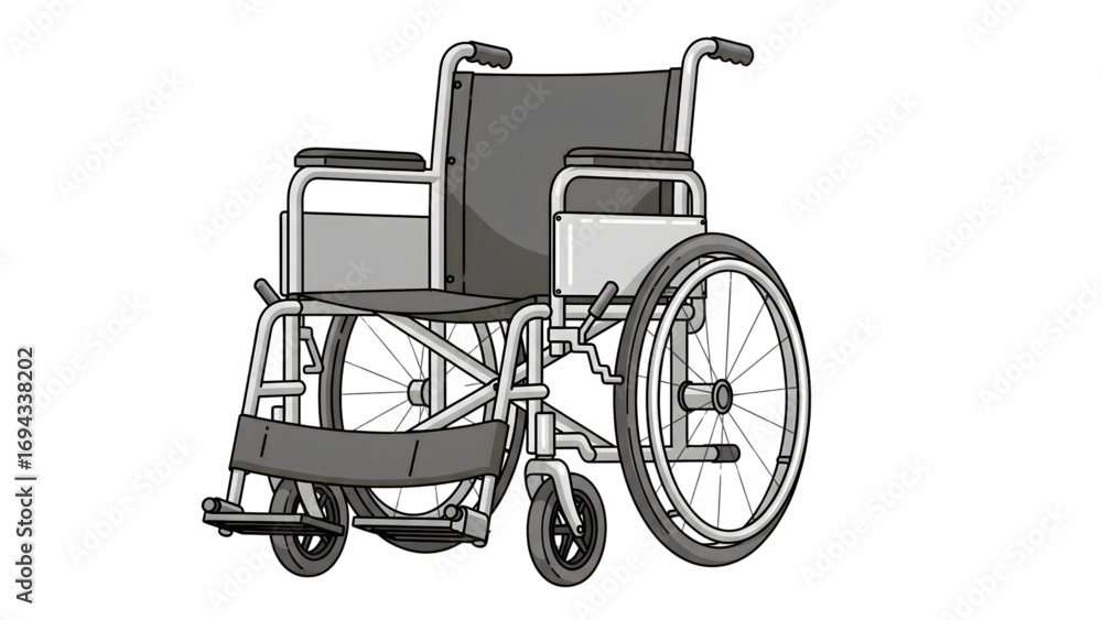 Fototapeta premium Vector Illustration of Hospital Wheelchair on White Background