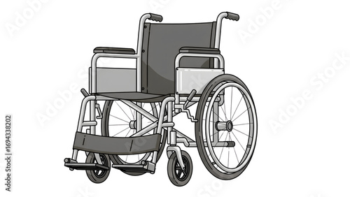 Vector Illustration of Hospital Wheelchair on White Background