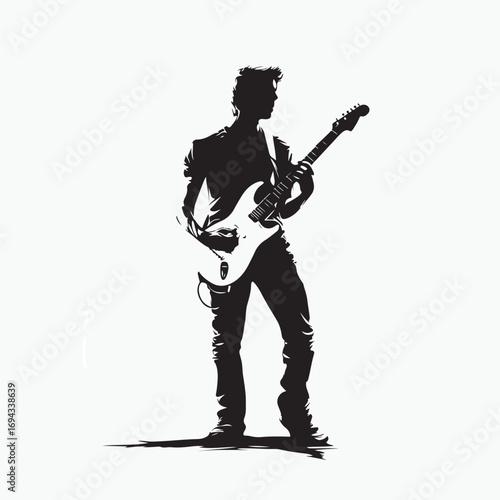 rock musician playing guitar
