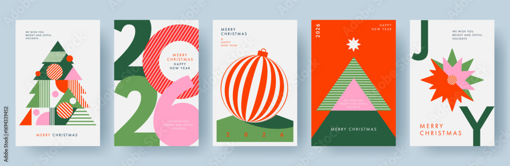 custom made wallpaper toronto digitalMerry Christmas and Happy New Year Set of greeting cards, posters, holiday covers, backgrounds. Design templates with typography, season wishes in modern minimalist style for web, social media, print