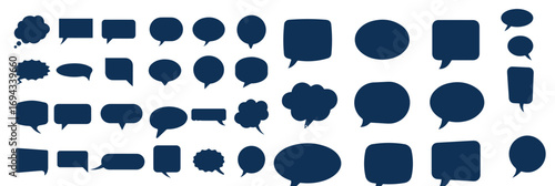Set of speech bubbles. Speak bubble text, cartoon chatting box, message box. Blank empty speech bubbles