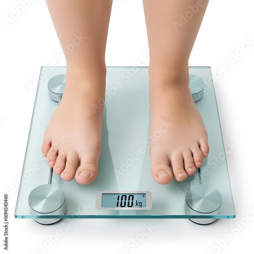 female feet on scale