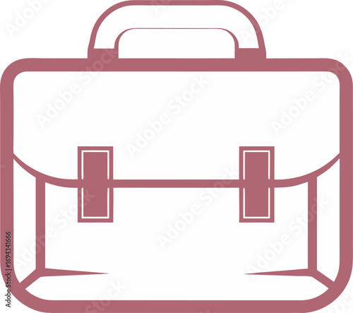 Vector illustration of a red suitcase and a briefcase as travel and business icon symbols