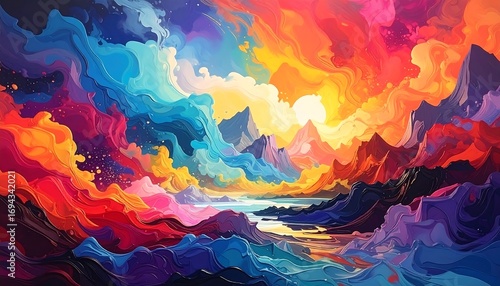 Colorful landscape painting (1)