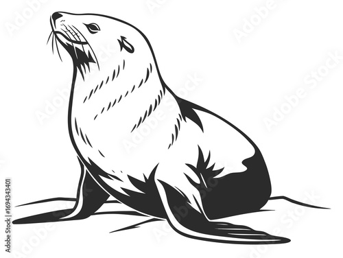 seal on white background