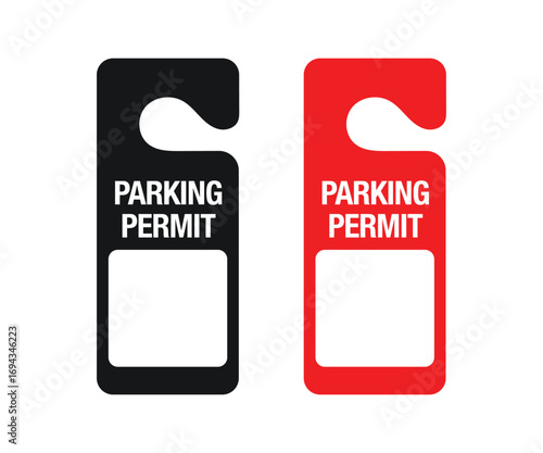 Parking Permit Car Mirror Hanger Template. Customizable Template for Vehicles, Reserved Parking, Event Passes, and Access Control. Perfect for Offices, Apartments, Hotels, and Businesses.