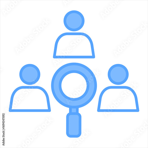 Recruitment Process Blue Icon Vector Illustration