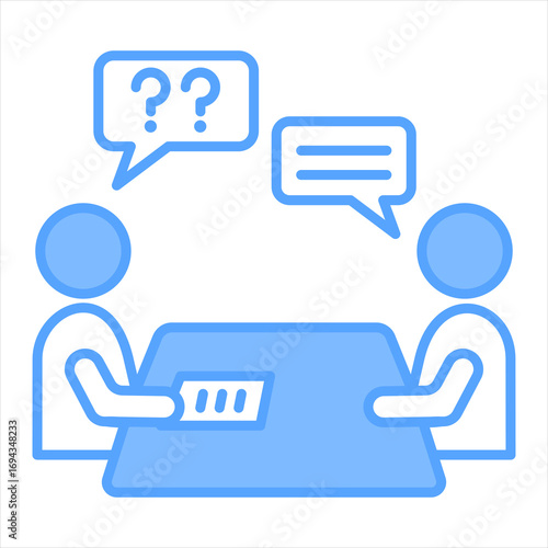 Counseling Blue Icon Vector Illustration