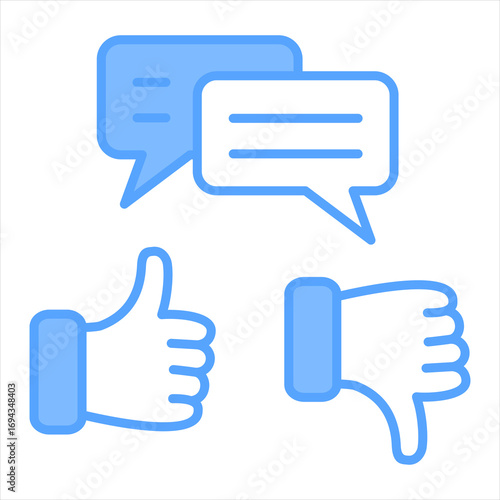 Feedback Blue Icon Vector Illustration
