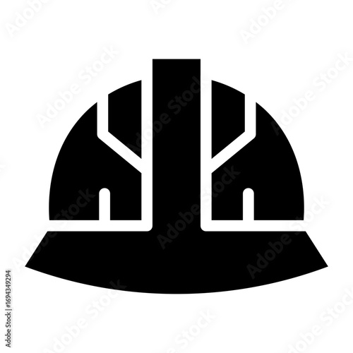 Safety helmet icon glyph style vector illustration