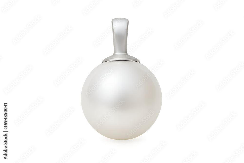 Obraz premium Elegant pearlescent white capsule or pendant isolated on transparent background