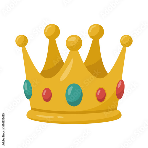 emoji gold crown icon vector