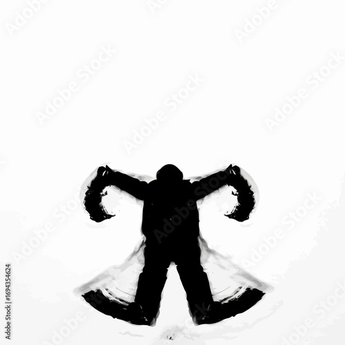 silhouette of a snowboarder