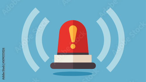 Emergency Alert Signal An illustration showing an implant sending out an emergency alert signal represented by an exclamation mark within signal waves.