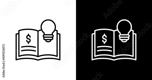 Financial Literacy White Icon Set Design