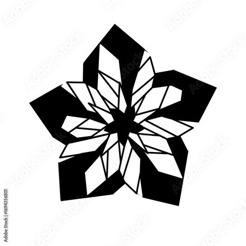 Dynamic black heart symbol with an integrated white electrocardiogram pulse line, representing health, medical care, life, and vital signs monitoring in a clean, modern graphic design