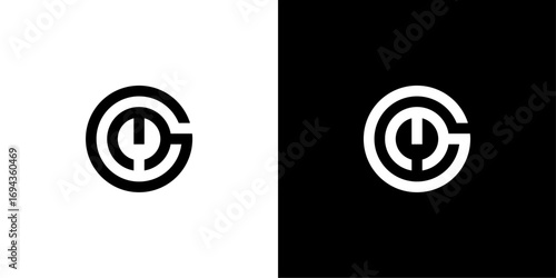 simple gm letter logo abstract