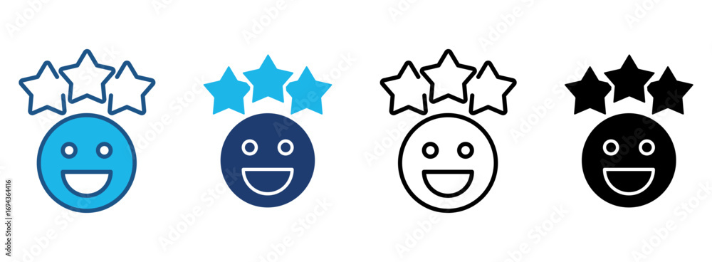 Obraz premium Rating Icon Set With Multiple Styles. Vector Illustration